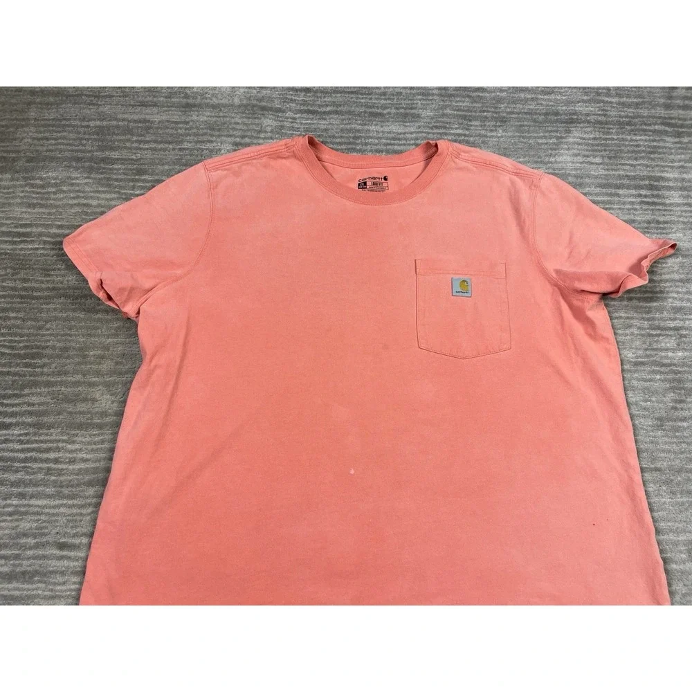 Carhartt Top Womens 2X Pink‎ Shirt Loose Fit Short Sleeve Pocket - Picture 2 of 13